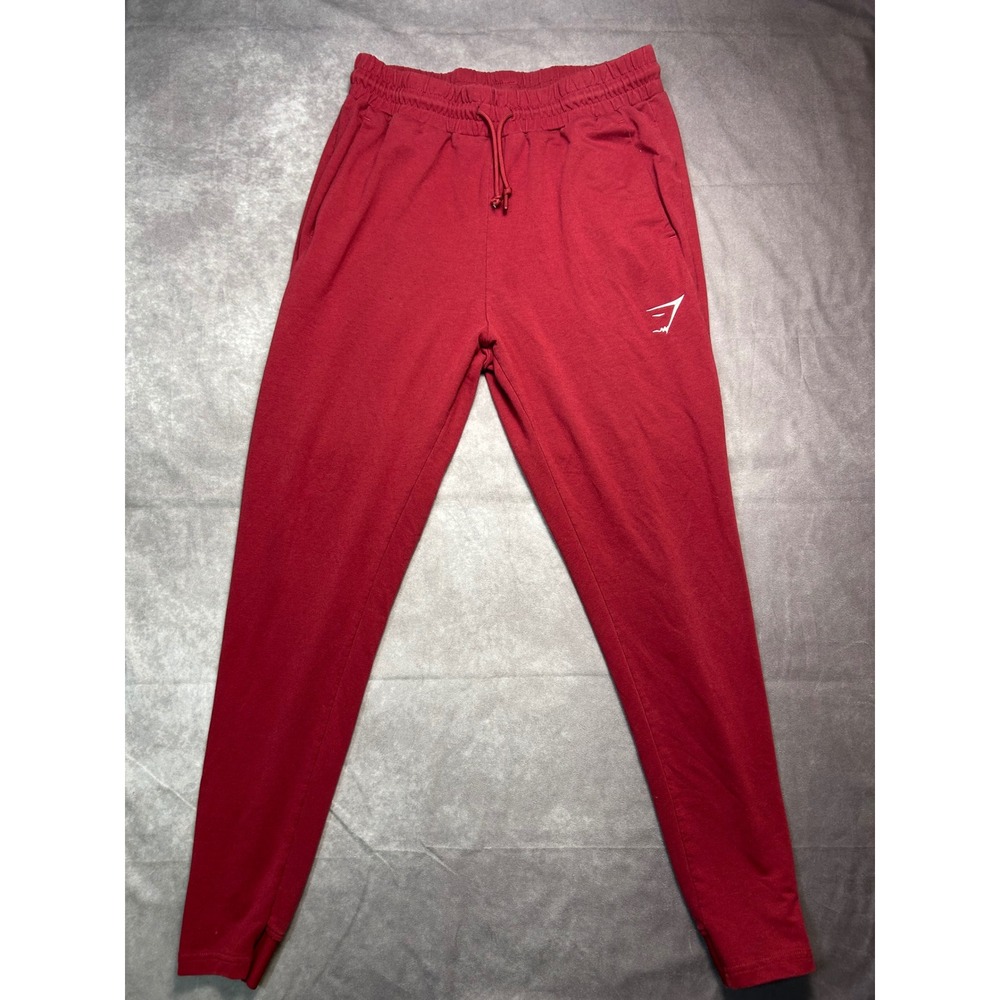 Gymshark Mens Medium Red Tapered Athletic Jogger Sweatpants Drawstring 1138